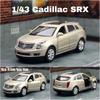 1/43 Cadillac SRX SUV Diecast Metal Toy Car Model for Children Pull Back Vehicle Miniature Collection Gift Kid Boy Match Box