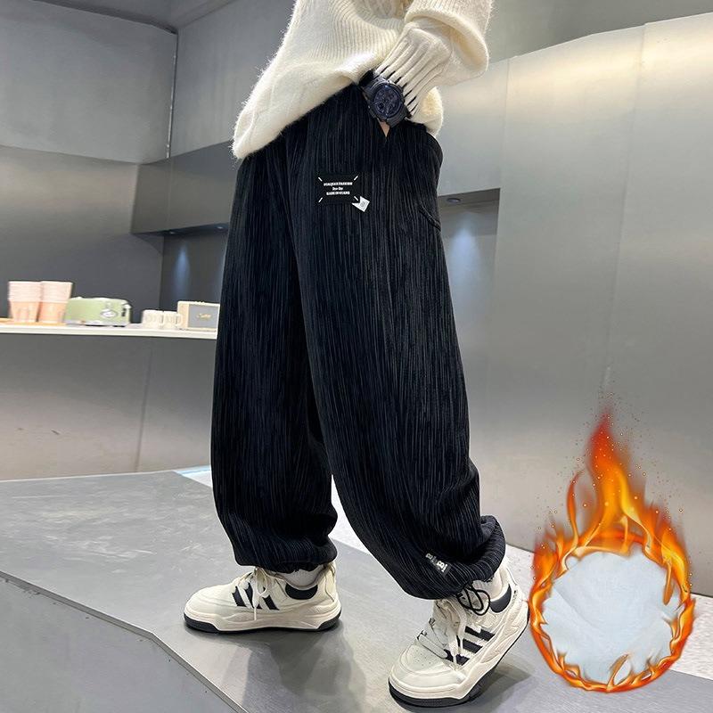Boys' Pants, Autumn and Winter Models, Teenagers, Big Children's Casual Pants, Children's Straight-leg Pants, Corduroy Pants
