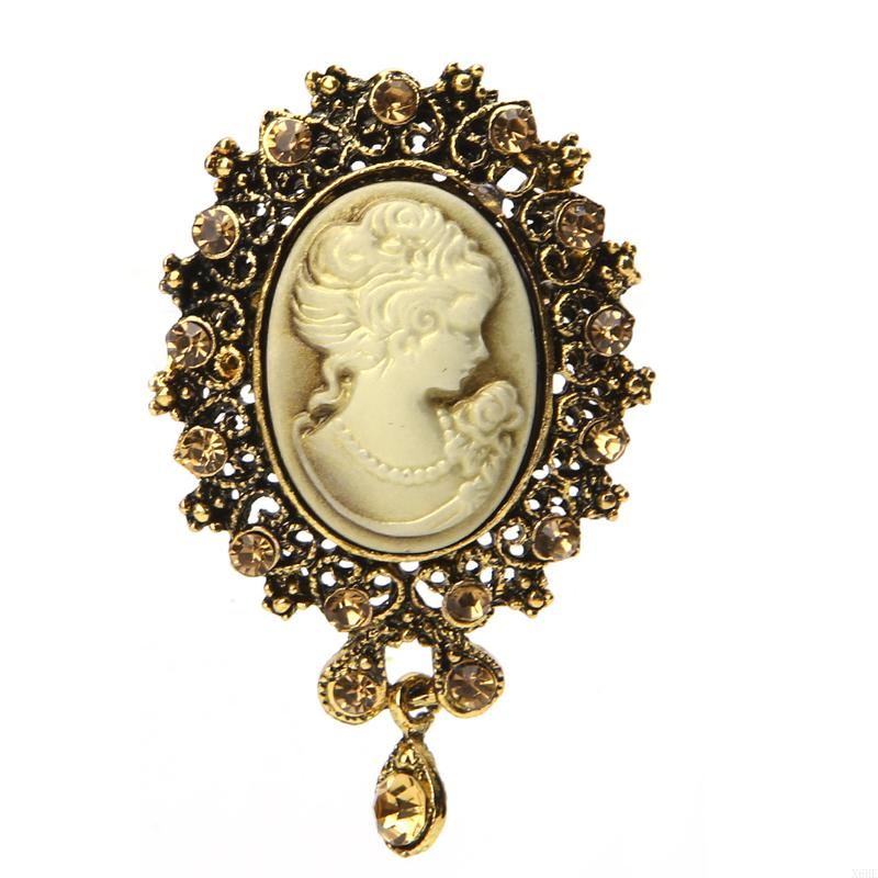 Vintage Cameo Elegant Queen Head Portrait Brooch For Women Antique Wedding Bridal Bouquet Clothing Jewelry