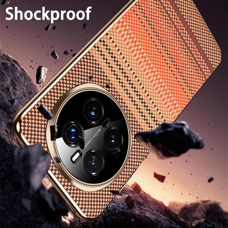 KEYSION Luxury 3D Color Relief Woven Pattern PU Leather Phone Case for Huawei HONOR Magic 7 Pro 5G Plating Shockproof Back Cover