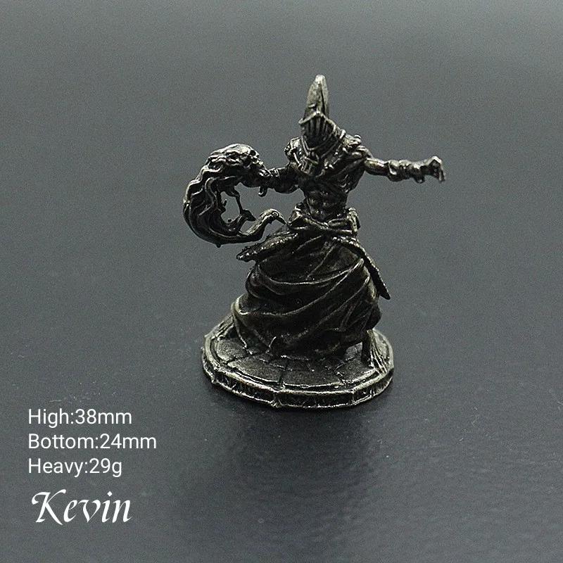 Vintage White Bronze Demon Race Soldier Statue Desktop Board Game Soldier Model Toys Desk Mini Decorative Ornament Crafts Gifts