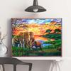5D-Diamantmalerei zum Selbermachen, Elefant, Strass-Set, komplett quadratisch und rund, Diamantstickerei, Tiermosaik, Sonnenuntergang, Heimdekoration