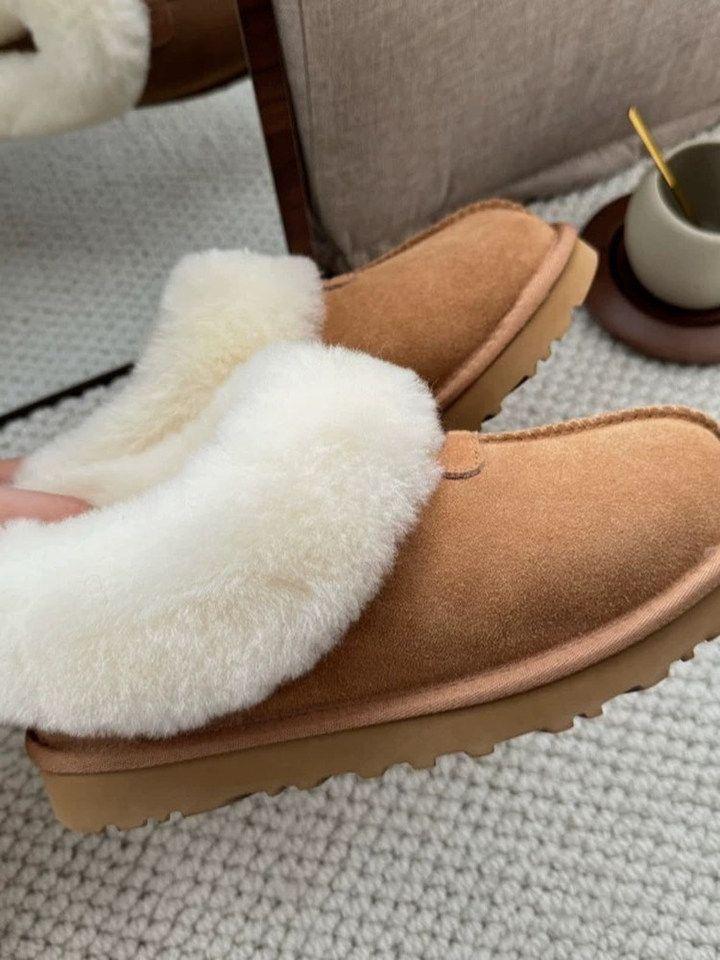 2025 nya pälsfodrade snöstövlar dam fleece halkfria förtjockade varma låga korta heltäckande bomullsskor vinter