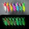 1PCS Glow Horizontal Egi Set 8cm Realistic Shrimp Fishing Lure Luminous Squid Catching Bait for Sea Anglers