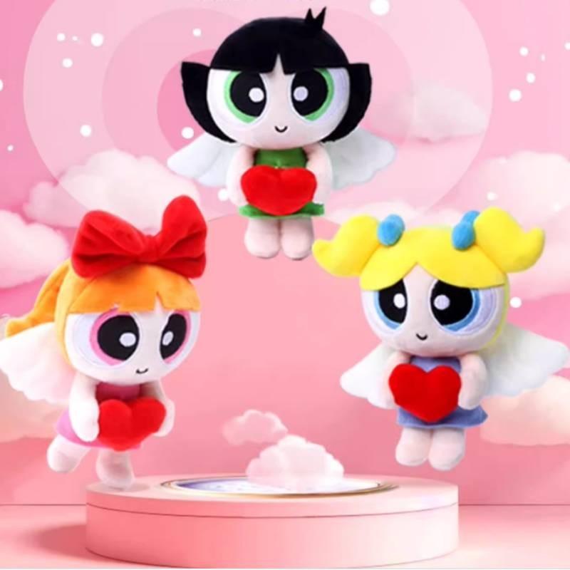Girls The Powerpuff Blossom Raincoat Plush Toy Backpack Keychain Cartoon Pendant