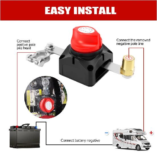 275A On Off Battery Disconnect Switch Master DC 12-48V Waterproof Battery Cut Off Switch for Car Vehicle RV Yacht and Boat