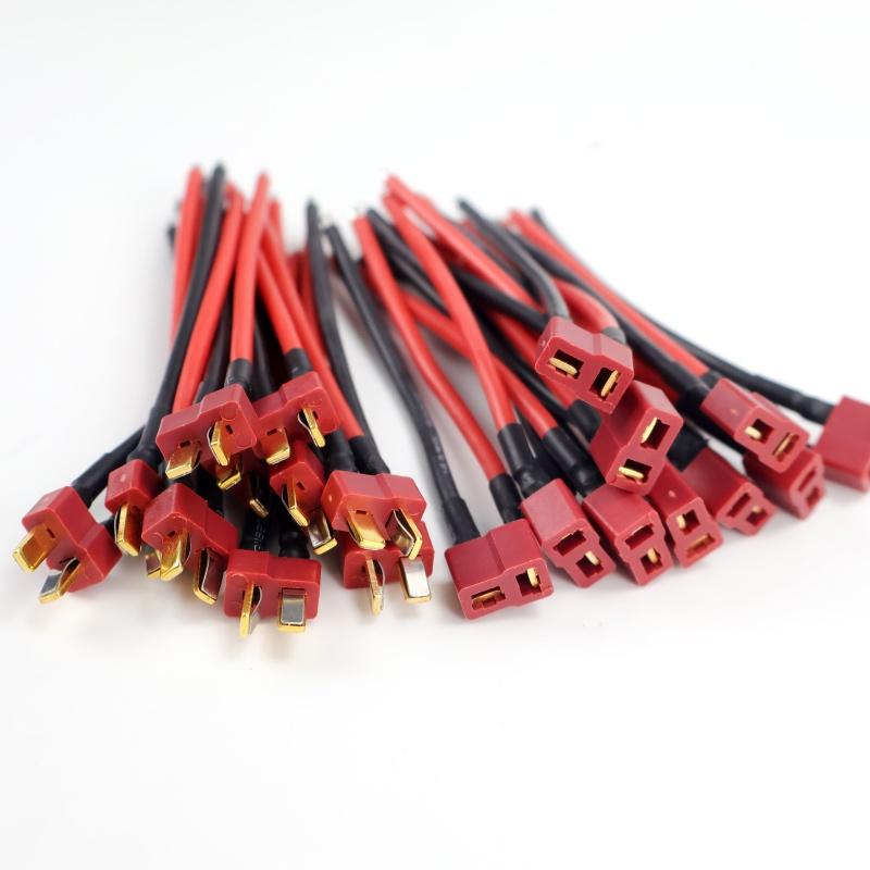 T-Type Plug Connector Male/Female 10cm 14AWG Flexible Silicone Wire for Remote Control Models Quadcopter Lithium Polymer Battery