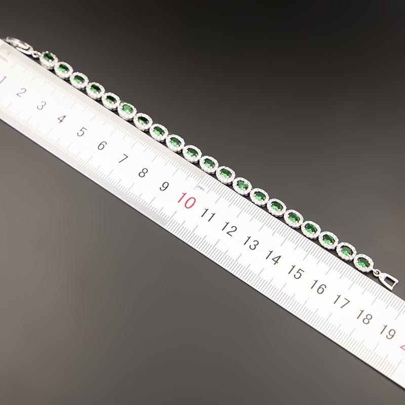 Oval Zircon Bracelet Jewelry Women'S Extension Buckle Simple Women'S Bracelet High-End Jewelry Accessories
