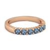 London Blue Topaz Half Eternity Band Ring - 925 Sterling Silver Rose Gold Vermeil