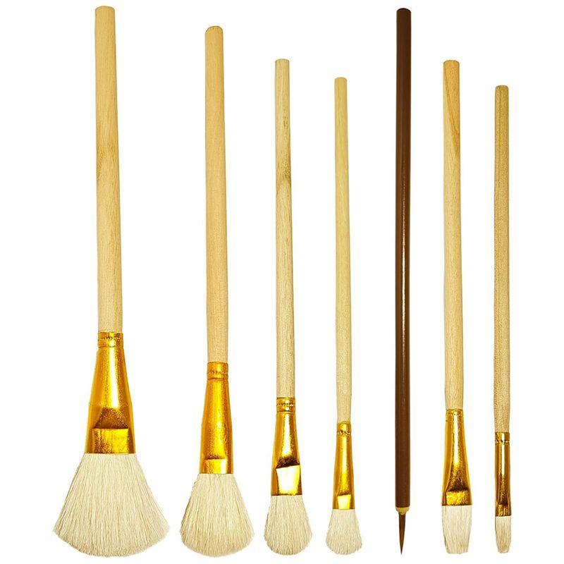 

AEE4-Painting Brushes Pottery Glaze Brush Watercolor Wool Paint Brush Set Pottery Tools Suitable For Students, Adults