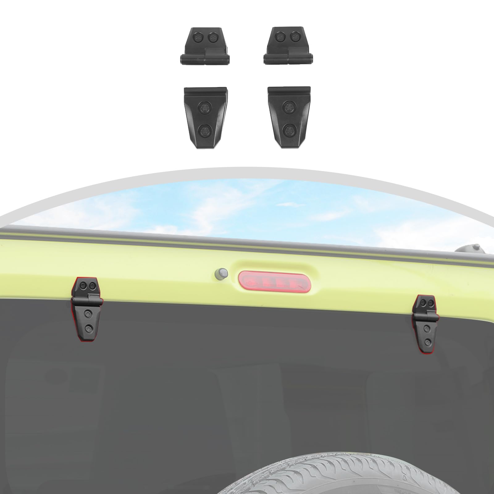 

ANTC Jimny Rear and Rear Window Hinge for Suzuki Jimny Custom Exterior Automotive Adhesive Easy Dress-Up Parts Door, Hood, Gate, 2019+. Parts. [ABS