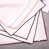 British Men's Formal White Linen-Cotton Pocket Square Handkerchief - Gray Check Design.