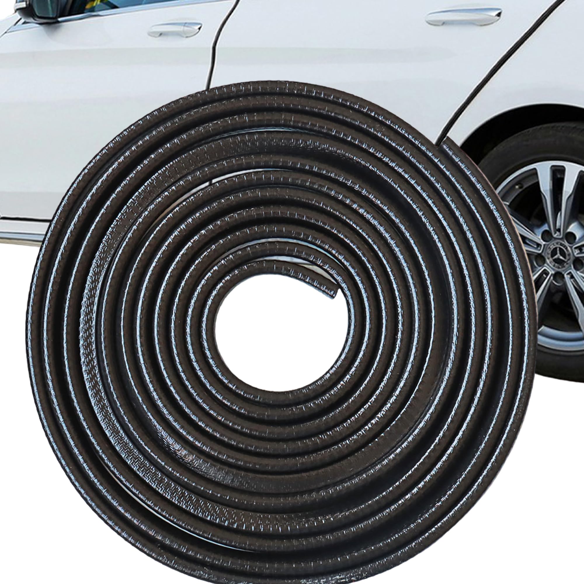 BLOOPIC Защита двери автомобиля Защитник двери Черная резина U-образная Без клея Дверь автомобиля 5m чёрный