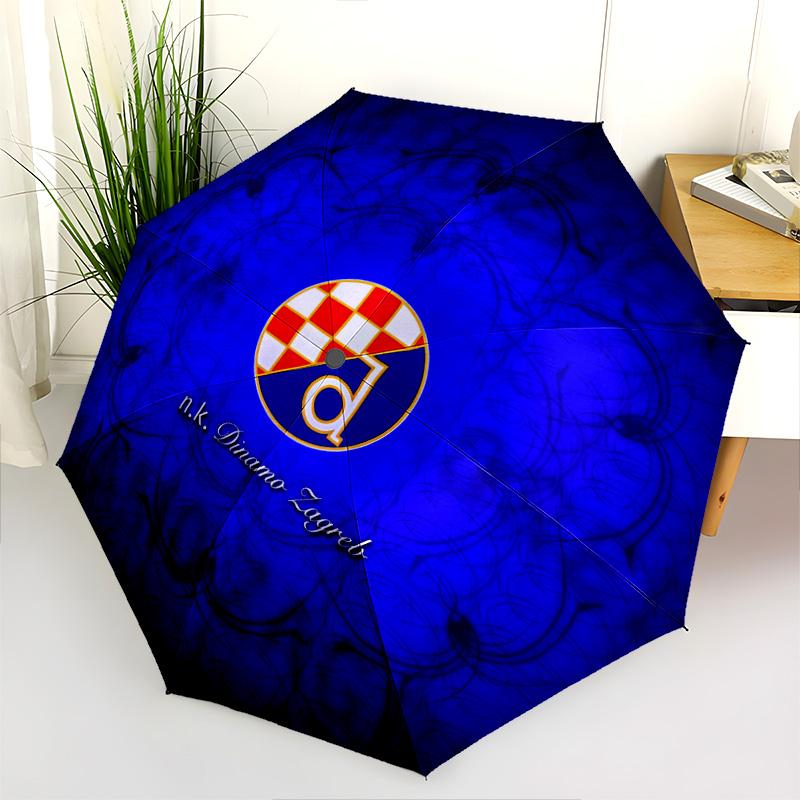 GNK Dinamo Zagreb pattern, automatic folding umbrella, portable and foldable design, 8 ribs, a Christmas or birthday gift.