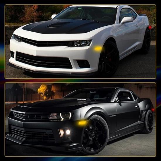 [Front+Rear]Amber+Red Clear LED Fender Side Marker Lamp For 2010-2015 Camaro EOA