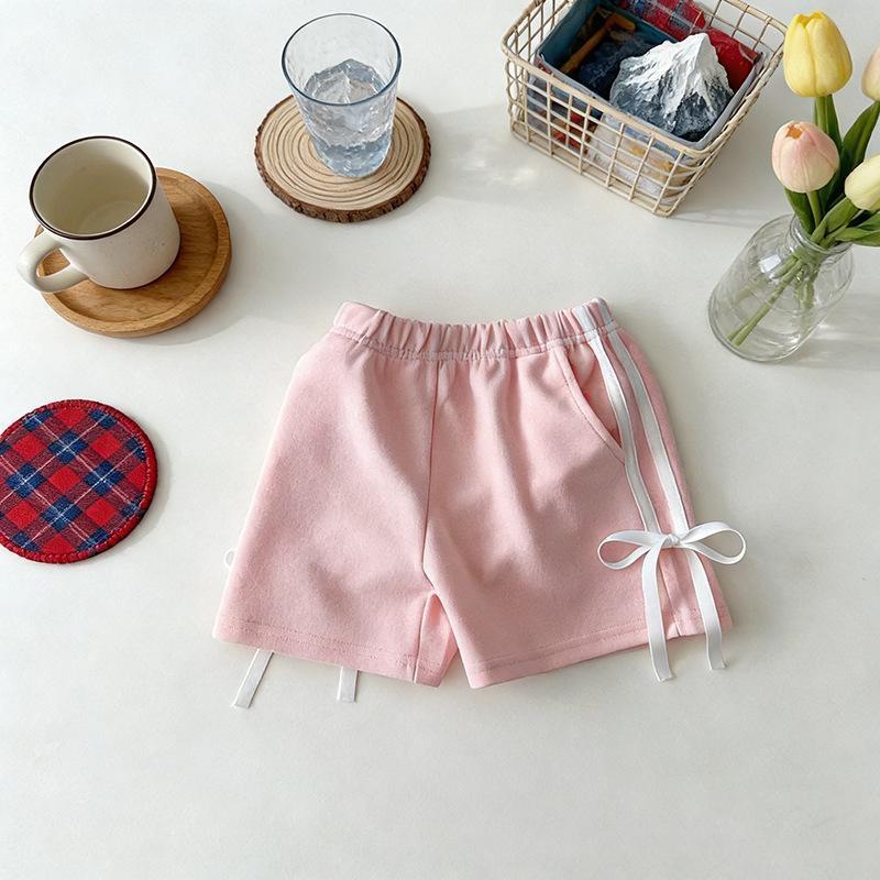Summer Short Pants Fashionable Thin Baby Girls Loose Fit Casual Shorts Butterfly Bow Waist Cute Trendy Unisex Kids Clothing