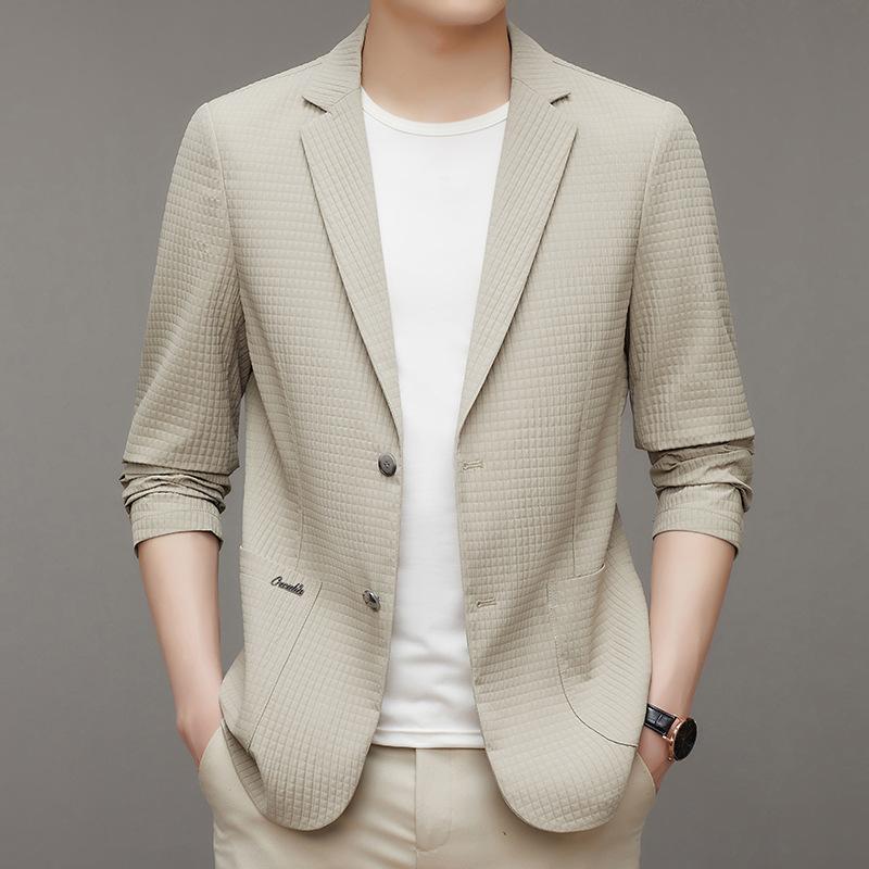 Men's Suit Summer Thin Ice Silk Business Casual Sun Protection Suit High-end Slim Formal Jacket