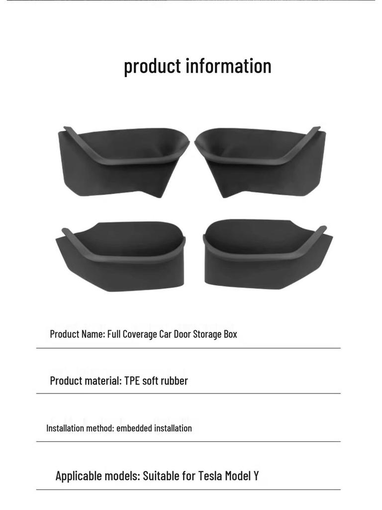 Tesla Model 3/Y Door Slot Storage Box with Velvet Protection - New Version by Maodouya.