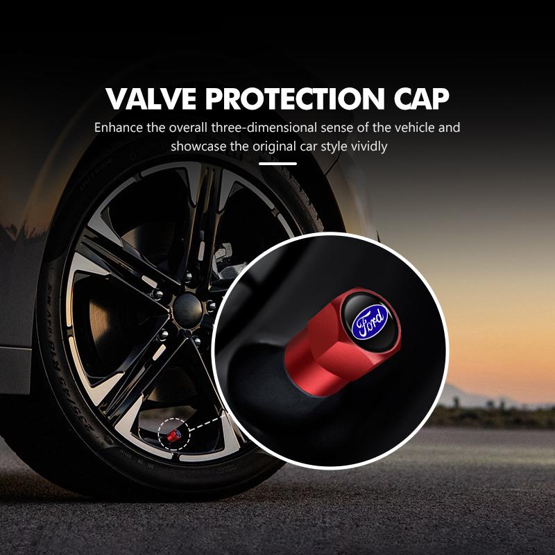 LLKF5 Car Wheel Tackie Valve Dust Cover Tire Accessories For Ford Fiesta Ranger Mondeo Escape Ecosport Fusion Explorer