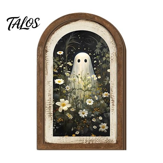 Halloween Entryway Decor Ghost Arch Wooden Sign, Cute Table Rustic Farmhouse Decoration Shelf Decor, Decorative Wall Art for Mantel Living Room