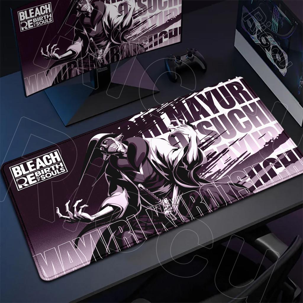 Large Gaming Mousepad Anime BLEACH Non-Slip Mouse Pad 40x90cm Computer Stitch Edge Keyboard Rug Matsumoto Rangiku Gamer Desk Mat