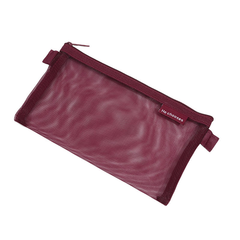 1/2PCS Creative Mesh Transparent Case Storage Bag Cute Portable Pen Pencil Pouch Bag School Office Supply Stationery