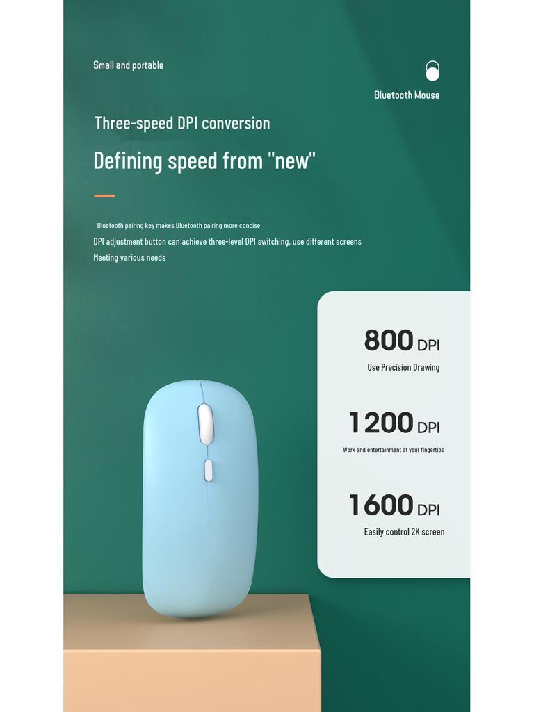 Universal Silent Bluetooth Wireless Mouse for iPad, Mobile Phones, Tablets, and Laptops