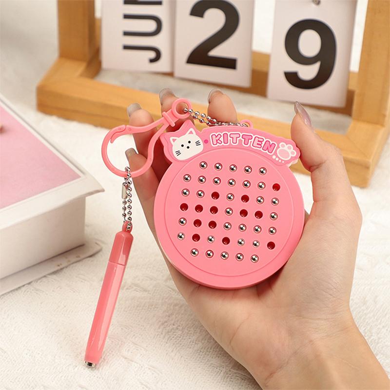 Non-Toxic Cute Cartoon Steel Ball Drawing Board Kawaii Doodle Toy For Kids Couple Bag Charm Pendant Fun Birthday Gift For Children