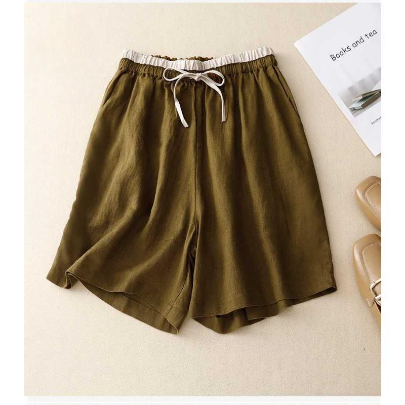 

Летняя шнуровка, Капри Женские шорты Повседневные брюки 2XL темные хаки