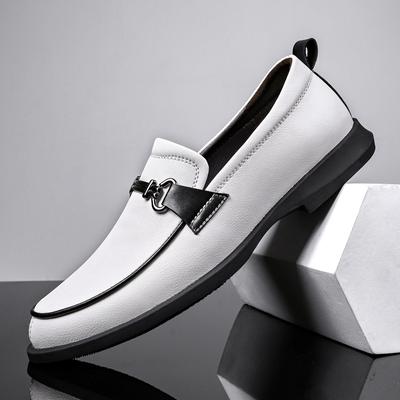 Pantofi Casual Bărbați din Piele Naturală Pantofi Sport Moi de Afaceri Pantofi Loafers Mocasini Respirabili Slip On pentru Condus Pantofi Albi Plați pentru Bărbați