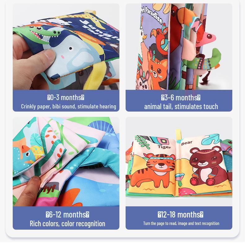 Cartea de pânză senzorială pentru bebeluși: Temă Ocean & Pădure