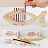 Fine Motor Training Wooden Fishbone Toy With Method Color Recognition Activity For Preschool Learning And Play