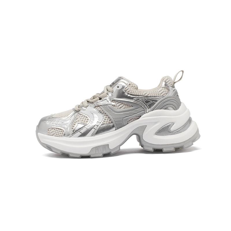 Augustine platform dad shoes women's 2025 new autumn small man fried street casual silver mountaineering sneakers