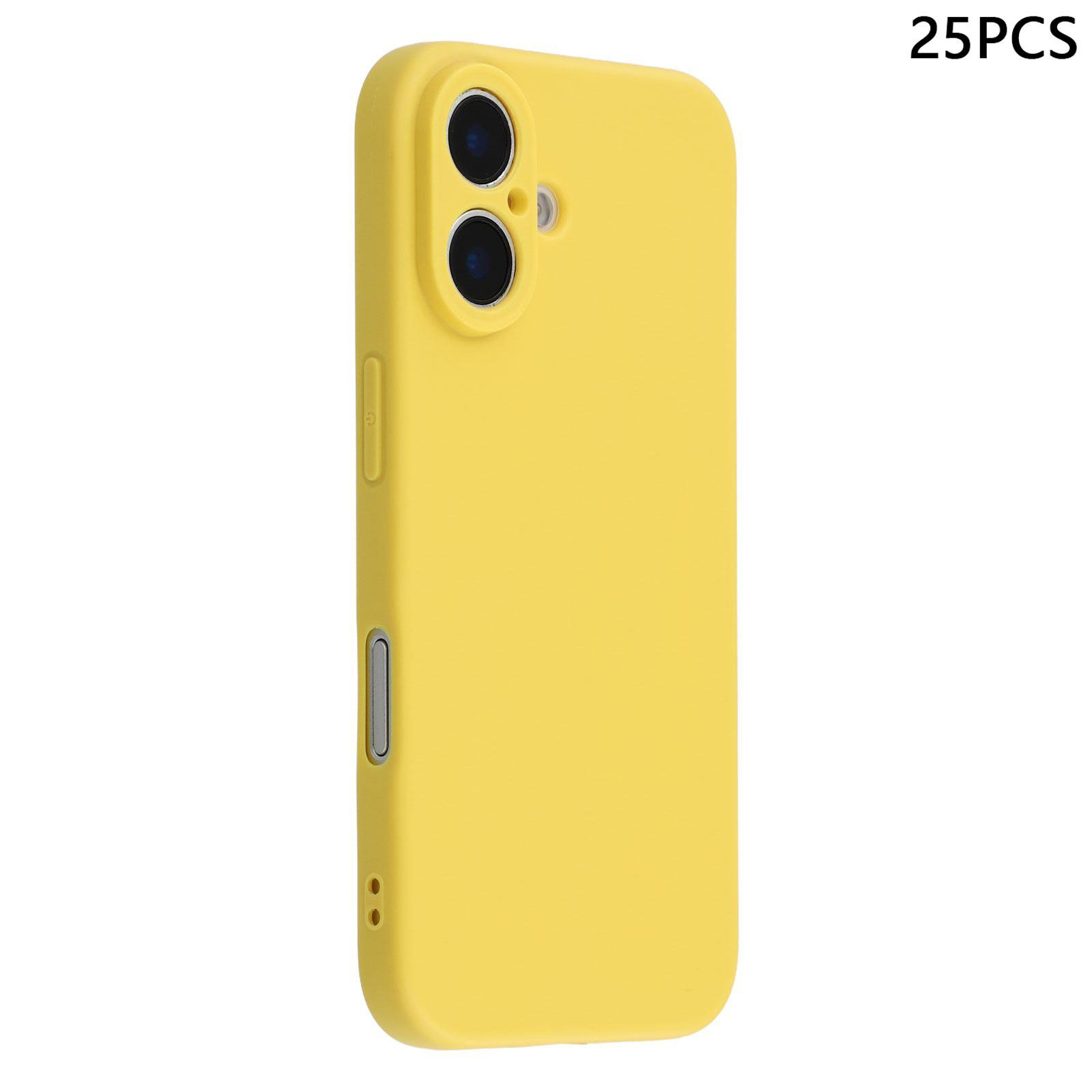 

Bulk Purchasing 25Pcs For iPhone 16 Case 1.2mm TPU Matte Phone Cover Yellow