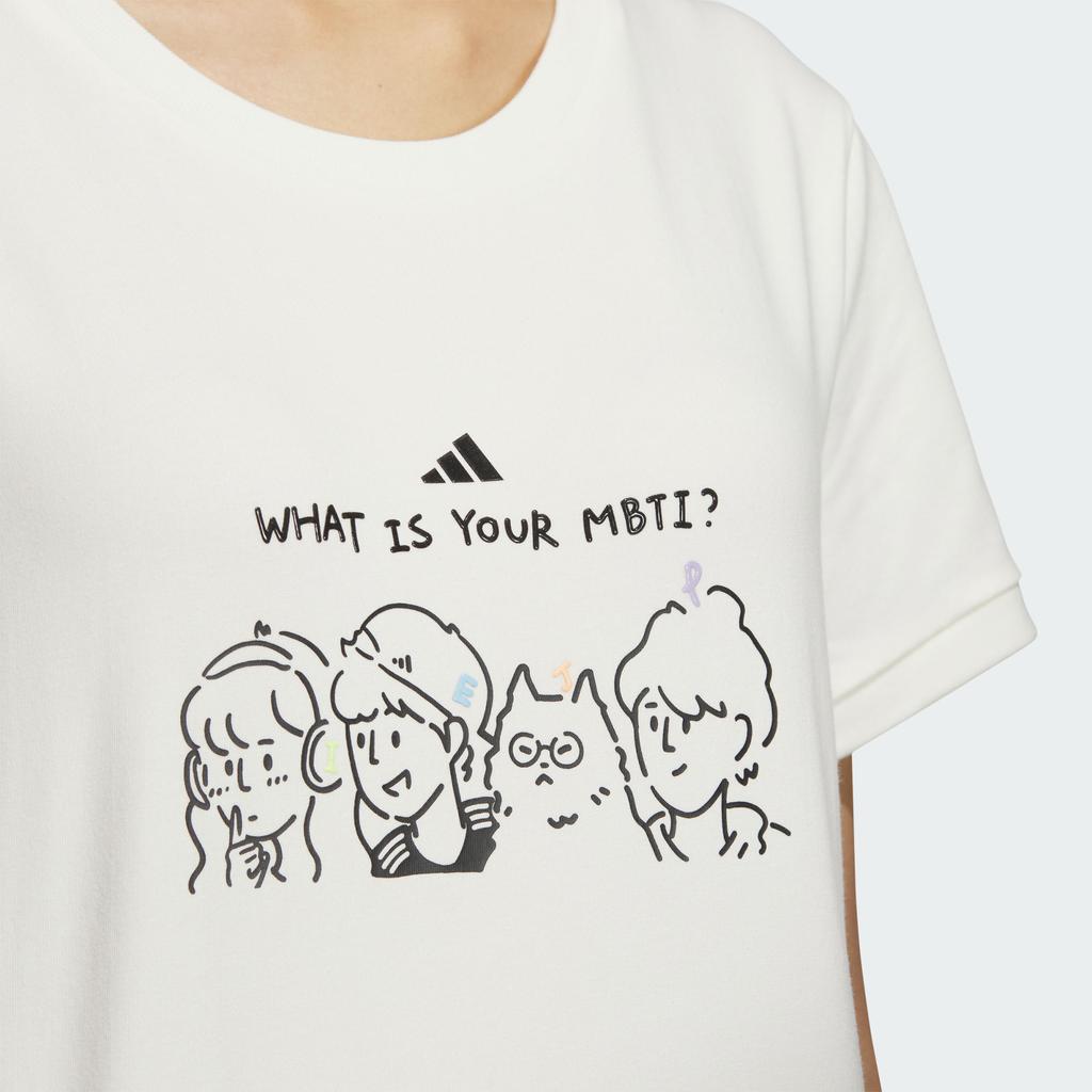 Adidas Printed Anime Cropped Round Neck Short Sleeve T-Shirt Women Tops White JN6663