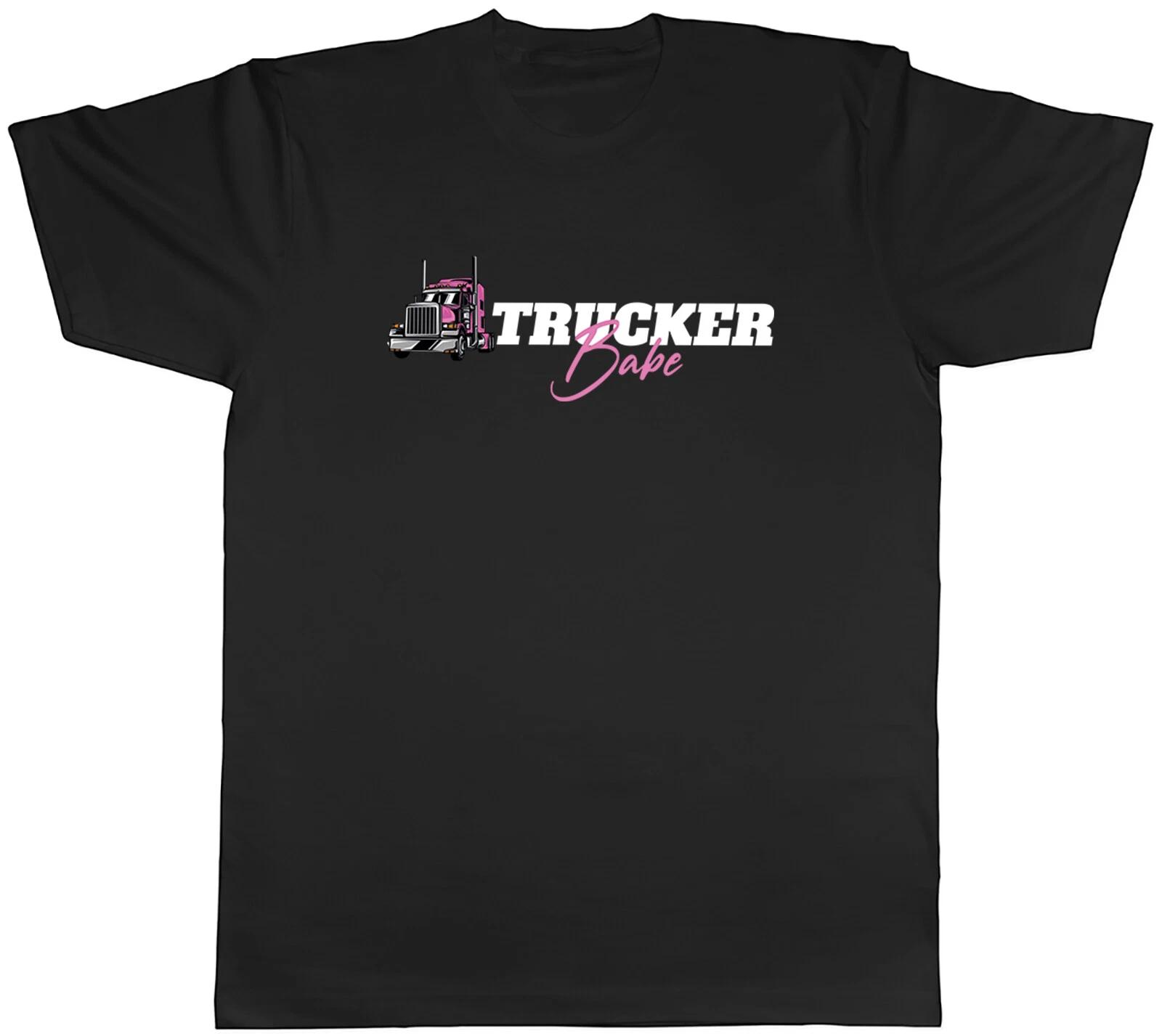 Trucker Babe Mens T-Shirt Cool Lady Truck Driver Tee Gift XXXL