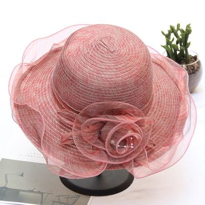 Spring And Summer Super Soft Organza Small Pot Hat Temperament Flower Sunscreen Sun Hat Foldable Sun Hat