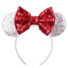 Silver Shinny Mouse Ears Headband For Girls Shinny Sequin Bow Hairband Festival Party Cosplay DIY Hair Accessories