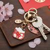 Japanese Cartoon Lucky Cat Koi Fish Keychain for Bags and Car Keys Red Individual OPP