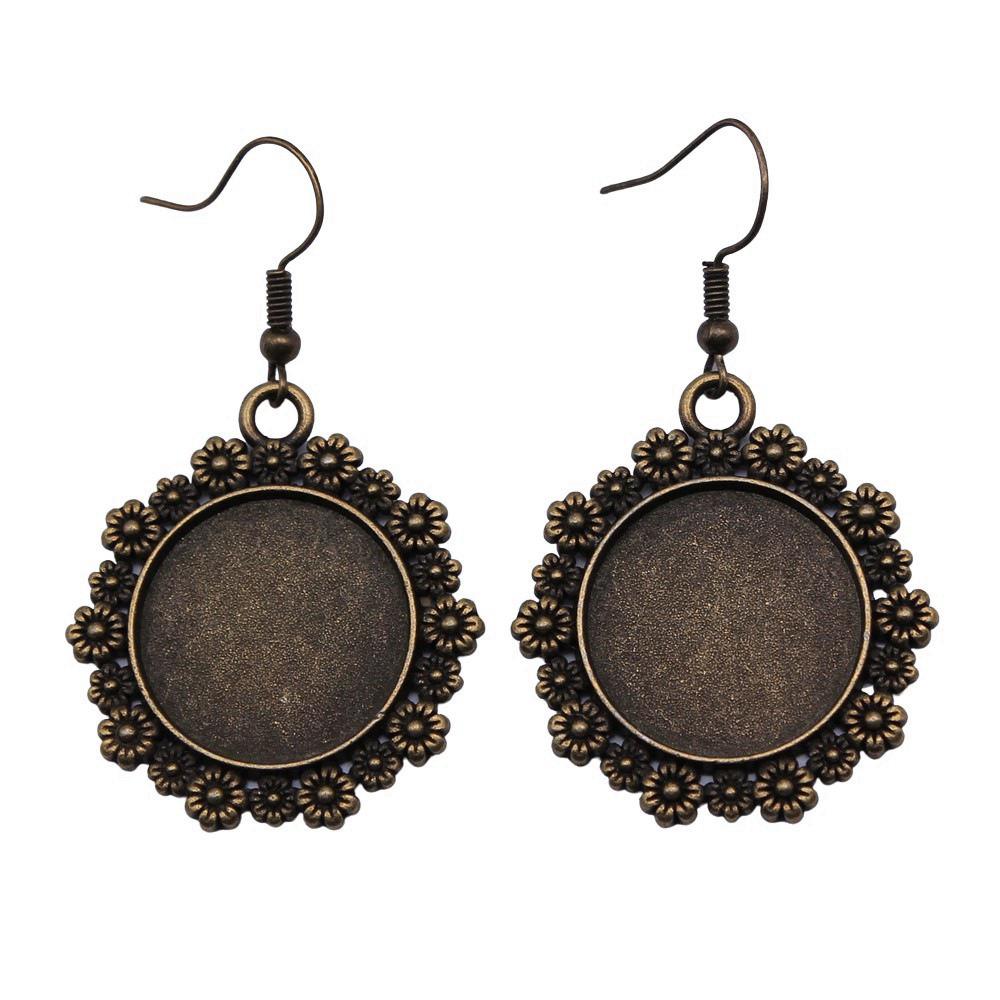 Round Cabochon Base Dangle Earrings DIY Jewelry Findings For Handmade Gifts