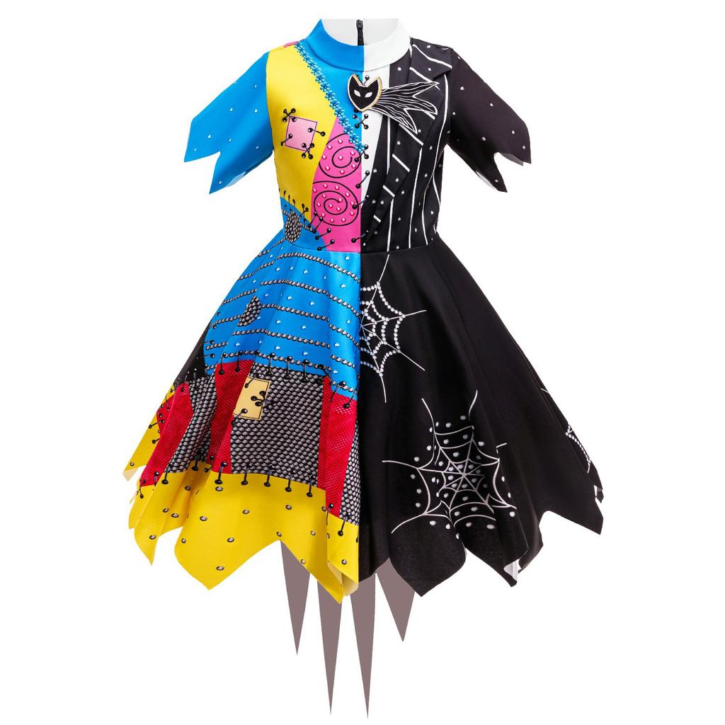 European and American Children's Clothing COS Christmas Eve Horror Female Protagonist with the Same Splicing Dress Girls Halloween Performance