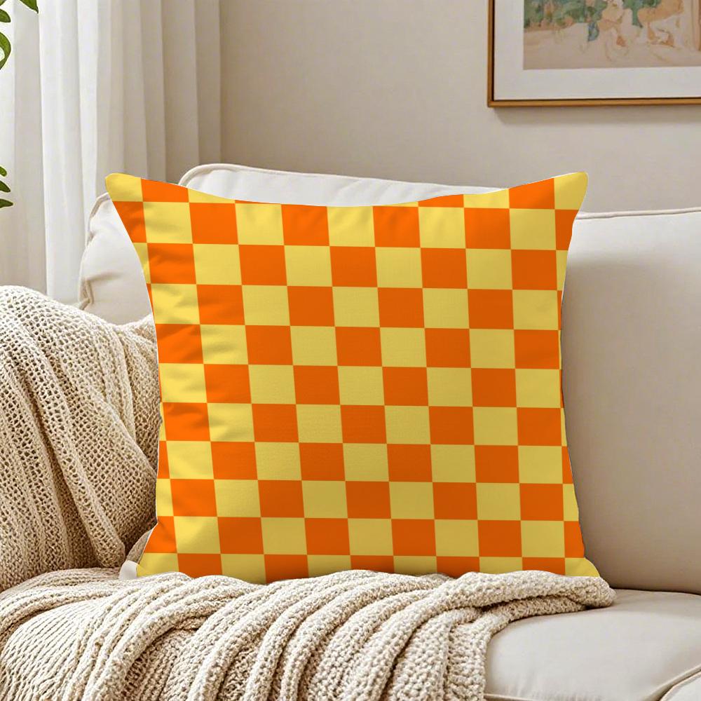 Fashion Checkerboard Plaid Classic Trendy Textile Cushion Cover Pillowcase Antidustmite Living Room Sofa Decor Cushion Room