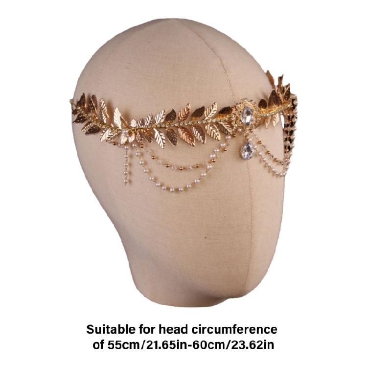Halloween Headdress Leaf Headbands Bride Crystal Floral Hair Accessory for Costume Parties Fashionable Look