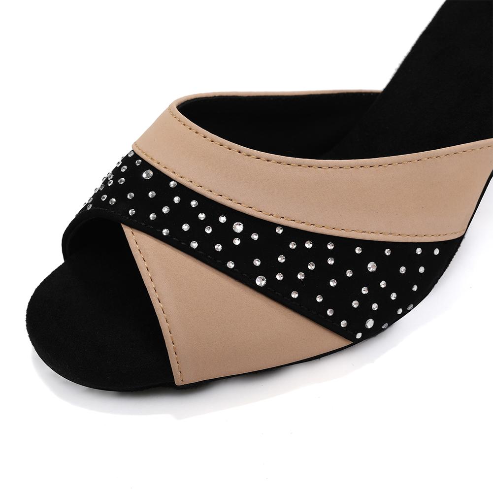 Women Latin Dance Shoes Shining Party Rhinestone Dancing Shoes for Women Indoor Sandals