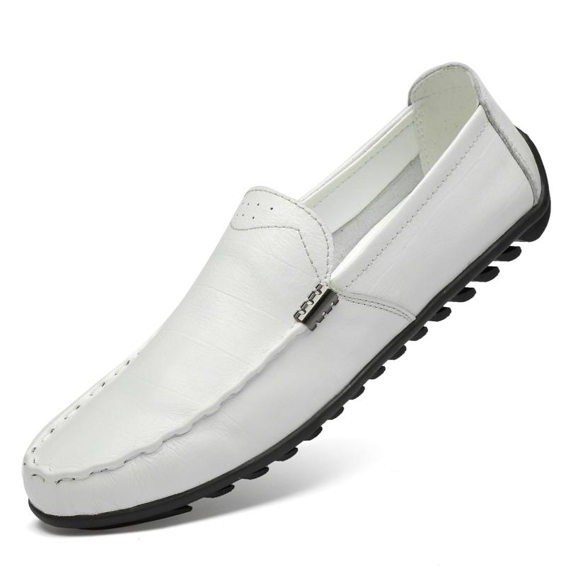 Luxurious Men Shoes New Men's Genuine Leather Flat Shoes Breathable Casual Shoes Office Loafers Fashion Peas Shoes Driving Shoes