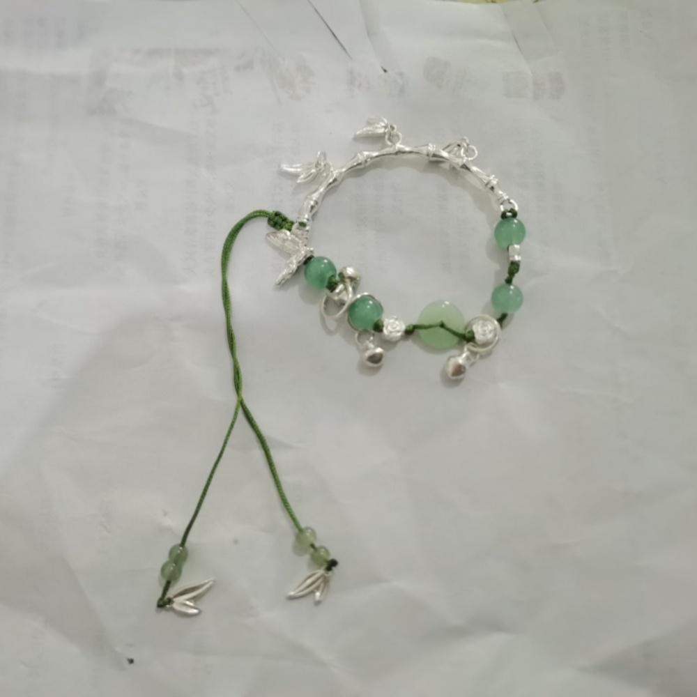 Brățară cu Mărgele de Sticlă Lanț cu Pandantiv Mărgele Norocoase Împletit Brățară din Aliaj Pandantiv Cadou Brățară Elastică Stil Chinezesc Bijuterii pentru Încheietură