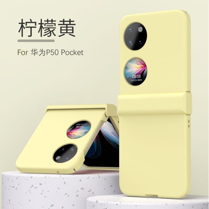 Full Coverage Protective Case P50 Pocket 5G With Hinge Guard Shockproof PC Shell In Solid Colors