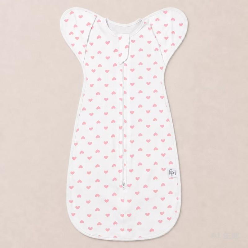 Baby Cotton Swaddle Blanket Newborn Sleep Sack Wrap Arms Up Design Stretchable Sleeves