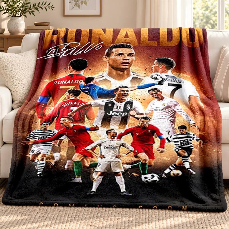Cristiano Ronaldo blanket Flannel Blanket Soft Cozy Plush Throw for Sofa Bed Lightweight Home Decoration Outdoor camping
