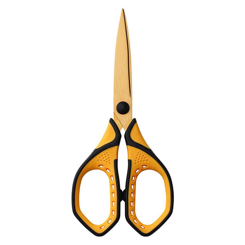 

Нескользящие офисные ножницы для студентов-художников, канцелярские принадлежности «сделай сам», черненые, устойчивые к ржавчине, салфетки для резки бумаги, черного, золотого, титанового цвета золотистый